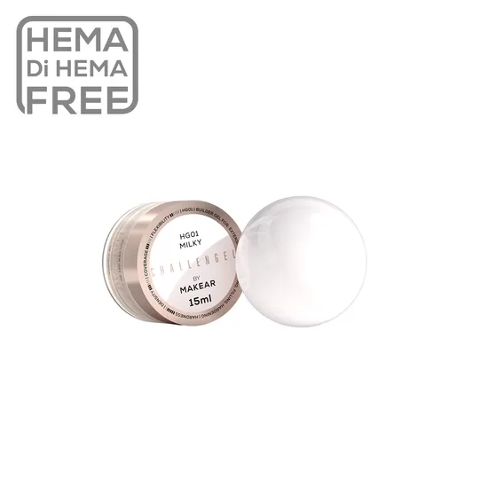 Gēls Makear, Challengel Milky HG01 - builder gel 15 ml